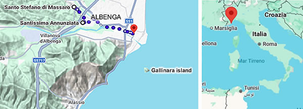 Albenga and Church of Santo Stefano at Massaro at Bastia