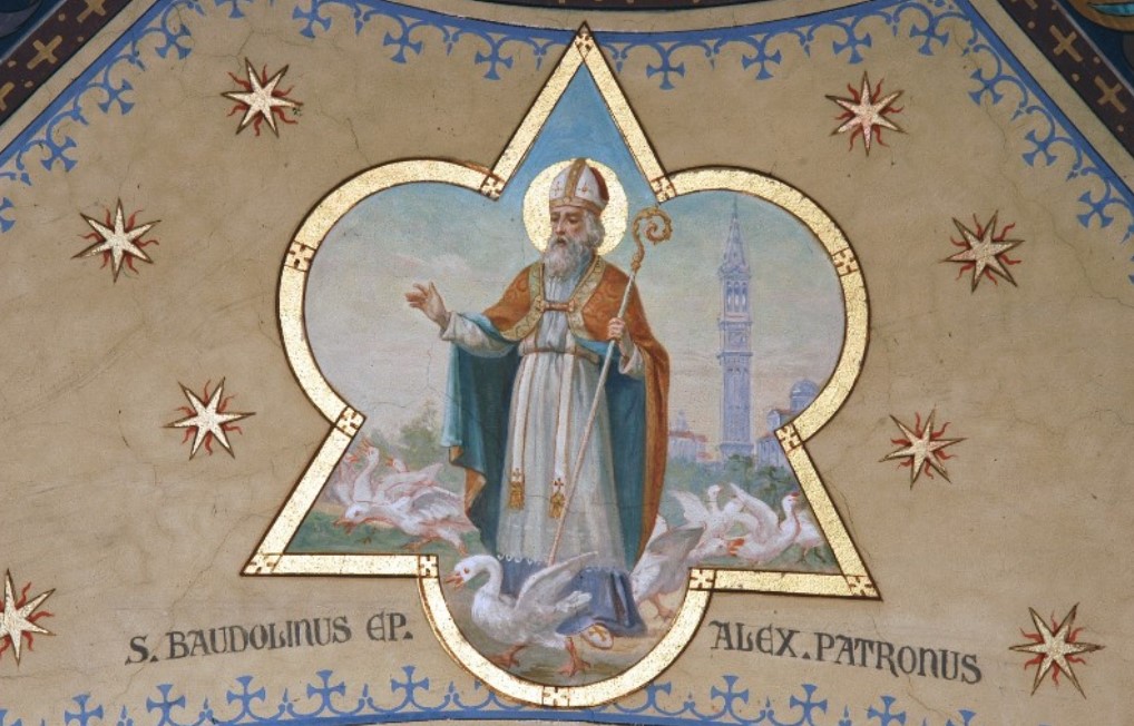 Luigi Morgari, Saint Baudolino in Episcopal Vestments, fresco, 1896–1897, Diocese of Piacenza-Bobbio