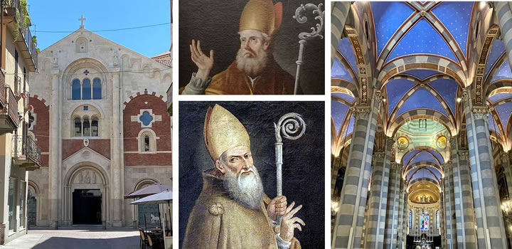 Portrait of San Evasio (?-362), San Proietto (?-483), exterior and interior of the Cathedral of Casale Monferrato