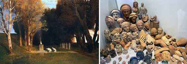 The Sacred Grove (Arnold Böcklin) and ex-votos to the Goddess Feronia.