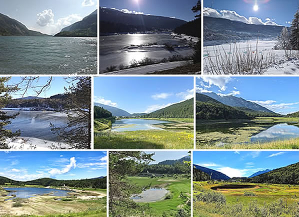 Andalo Lake from winter to summer