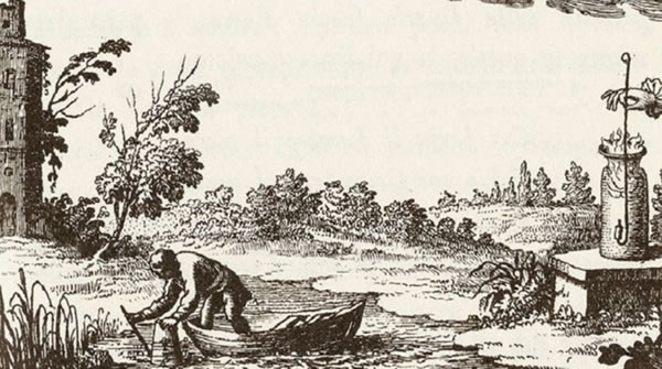 Collection of native flammable air of the marshes