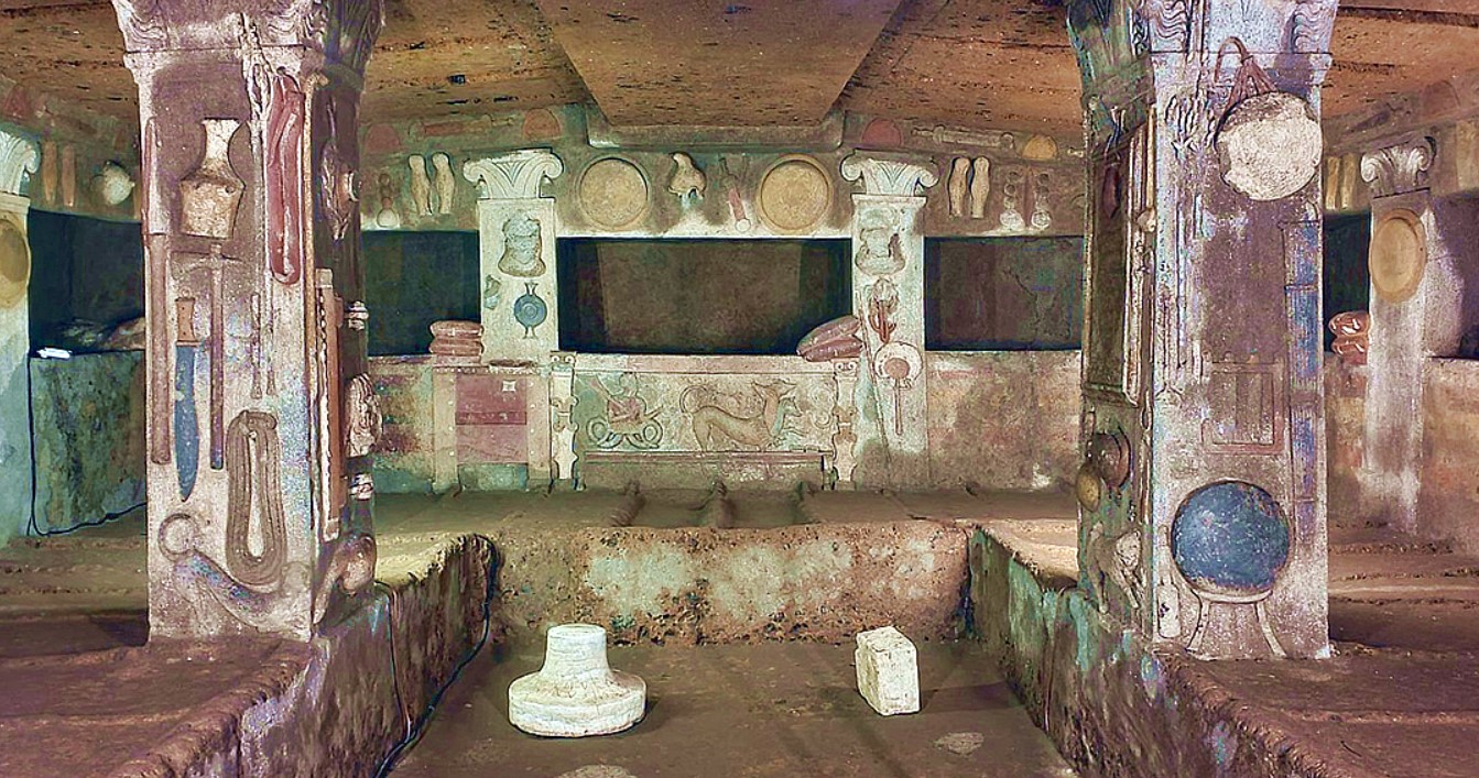 Tomb of the Reliefs, late 4th or early 3rd century BCE, Necropolis of Banditaccia (Cerveteri, Rome, Italy).