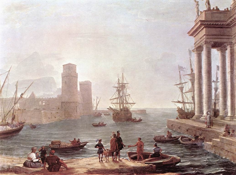 Departure of Ulysses from The land of the Phaeacians by Claude Lorrain, 1646.