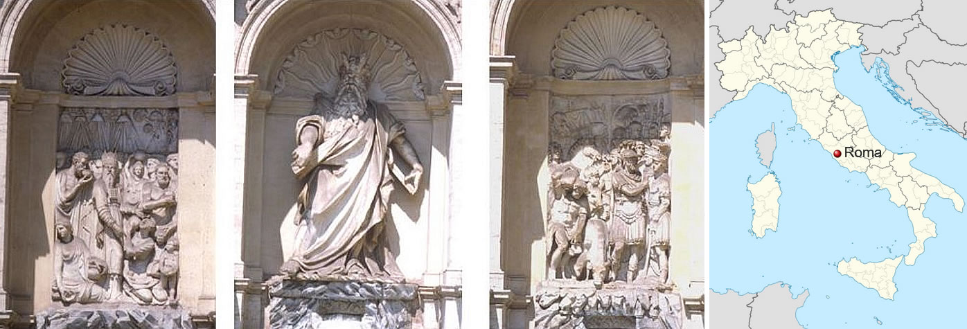 Scene of Aaron (Left) - Moses (Center) - Scene of Joshua (Right)Scene of Aaron (Left) - Moses (Center) - Scene of Joshua (Right)