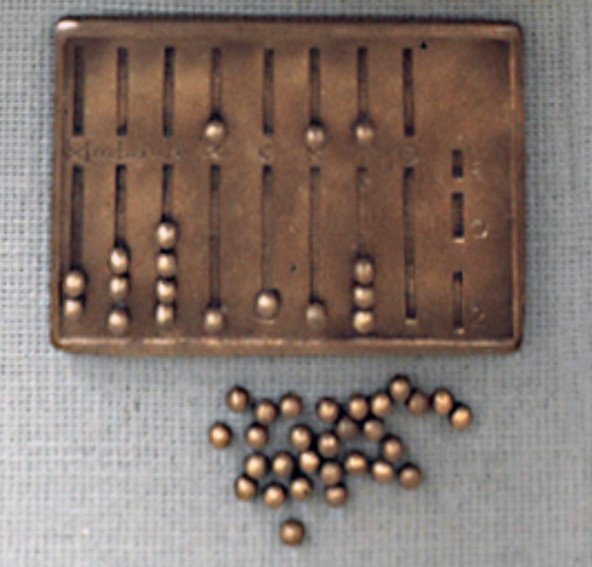 A reconstruction of a Roman Hand-Abacus , made by the RGZ Museum in Mainz, 1977 The original is bronze and is held by the Bibliothèque nationale de France, in Paris.
