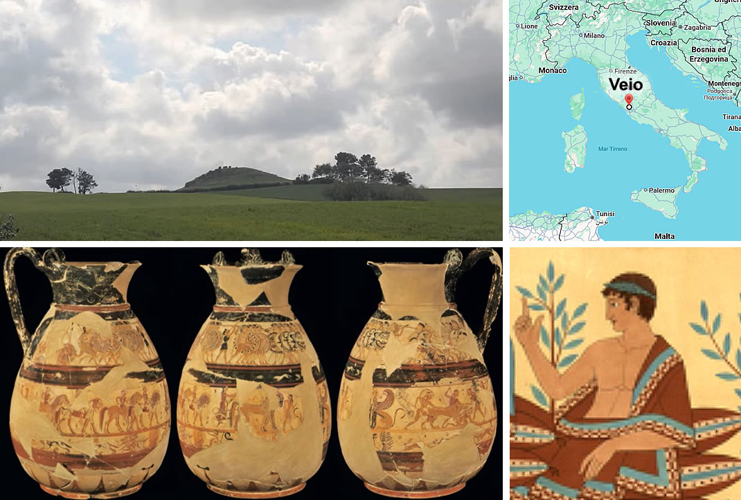The Chigi Tumulus and the entrance section of an Etruscan chamber tomb
