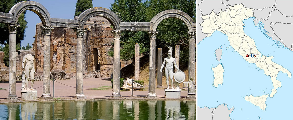 The Canopus in Hadrian’s Villa, an open-air museum, Tivoli (Italy)