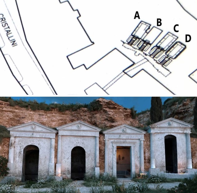 How the Four Tombs Originally Appeared (Externally Accessible from Street Level)