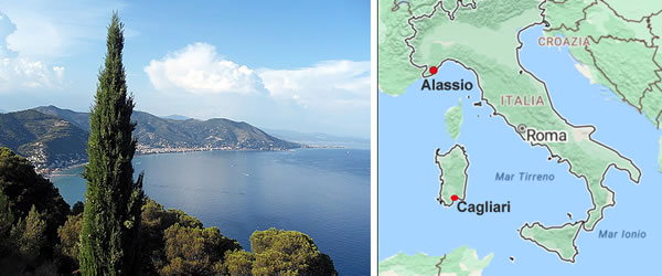 Panorama of Alassio from Capo Mele (Savona, Italy)