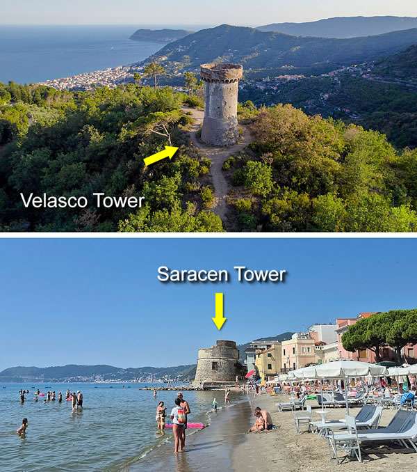 Alassio's towers