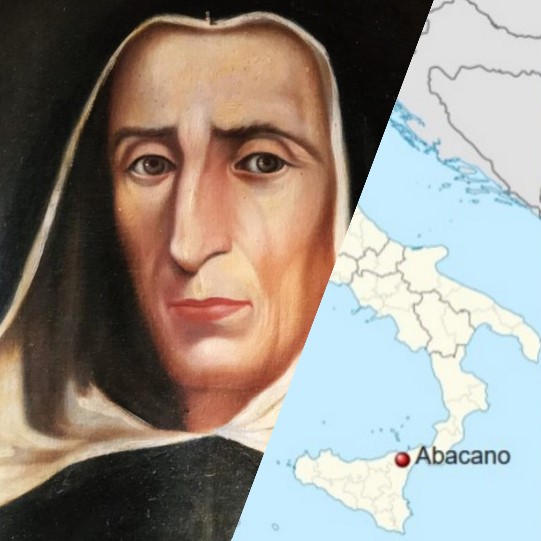 Tommaso Fazello and Abakainon on a map of Sicily.