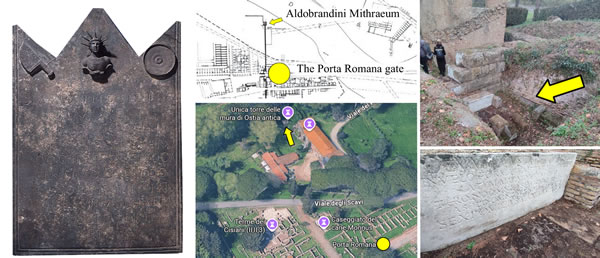 Aldobrandini Mithraeum, its inscription and its bronze tablet. - ancient Ostia, Rome