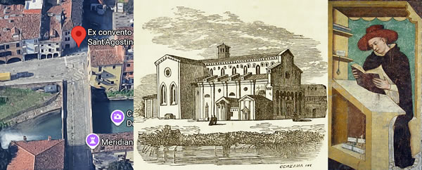Basilica of Sant'Agostino, drawing by Lorenzo Urbani - Nicolò Boccasino in Dominican habit and cardinal's hat; series of the Forty Illustrious Dominicans, former convent of San Niccolò, Chapter House, Treviso, 1352 (each portrait approx. 150 cm in height)
