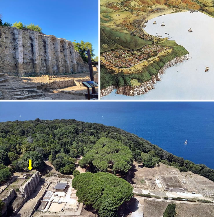 View of the domus under the Logge, Populonia, ca I century BCE
