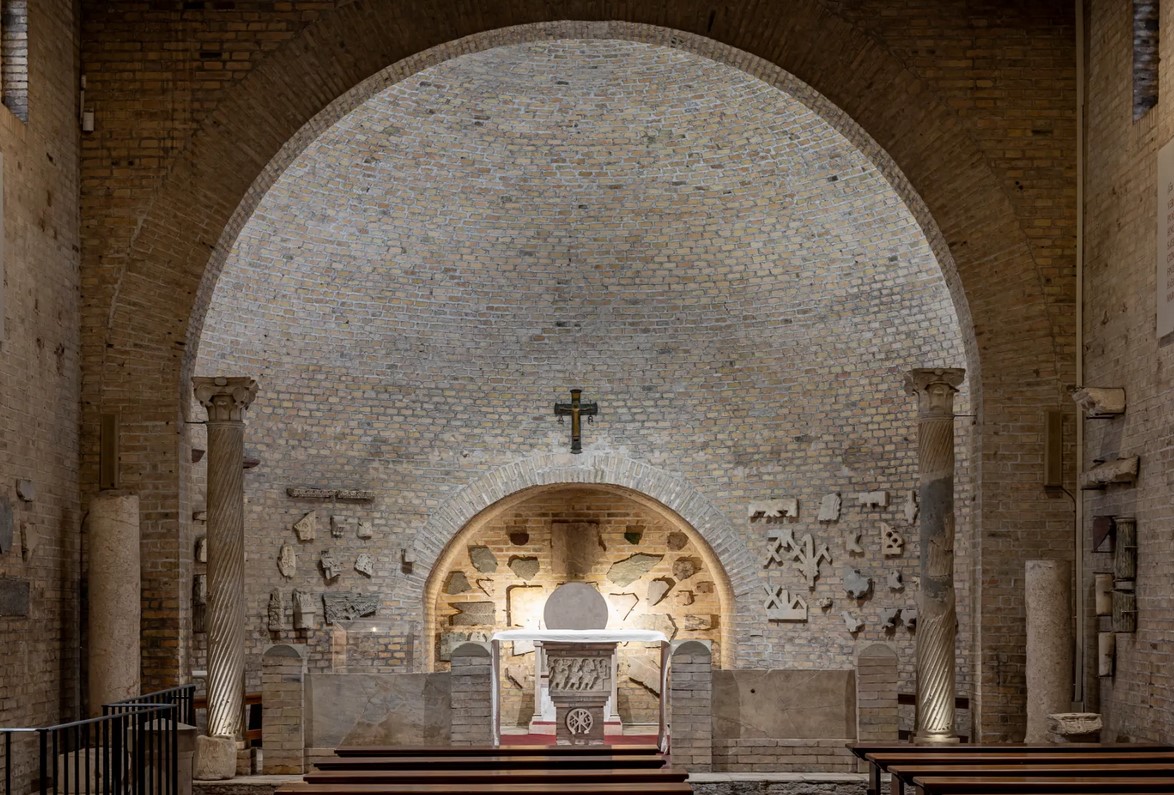 The Basilica of San Silvestro. Excavations above the Catacombs of Priscilla have uncovered the foundation walls of a basilica built over the tomb of Pope St. Sylvester, who was elected in 314 AD.