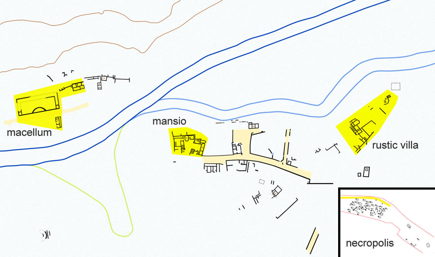 Map of Archaeological Area of Sebatum (Lorenzen, Bolzano, Italy)