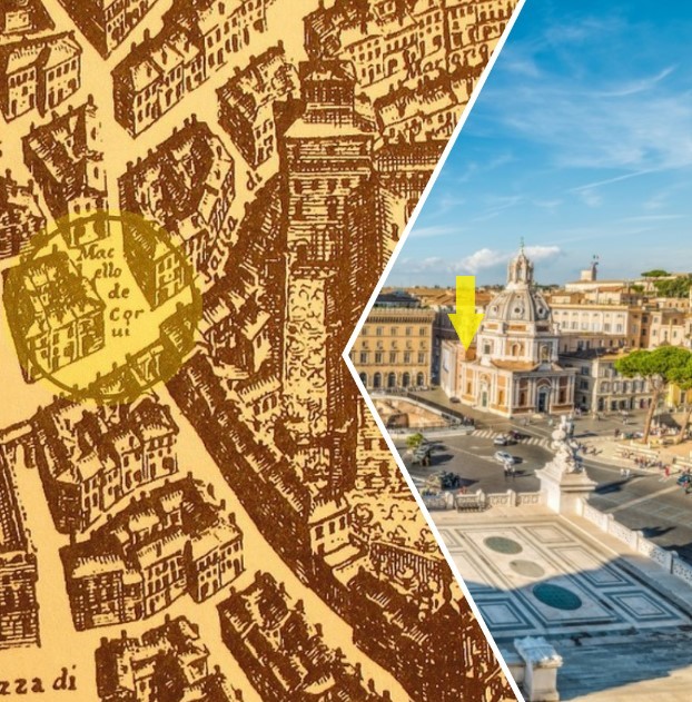 Location of 'Macel de' Corvi' near Piazza Venezia