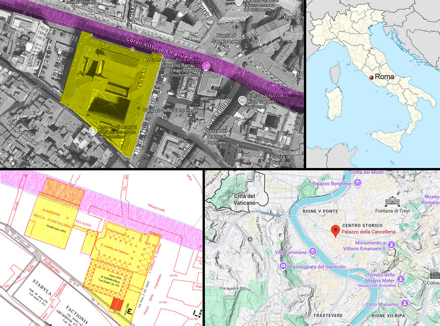 Location of the Palazzo della Cancelleria