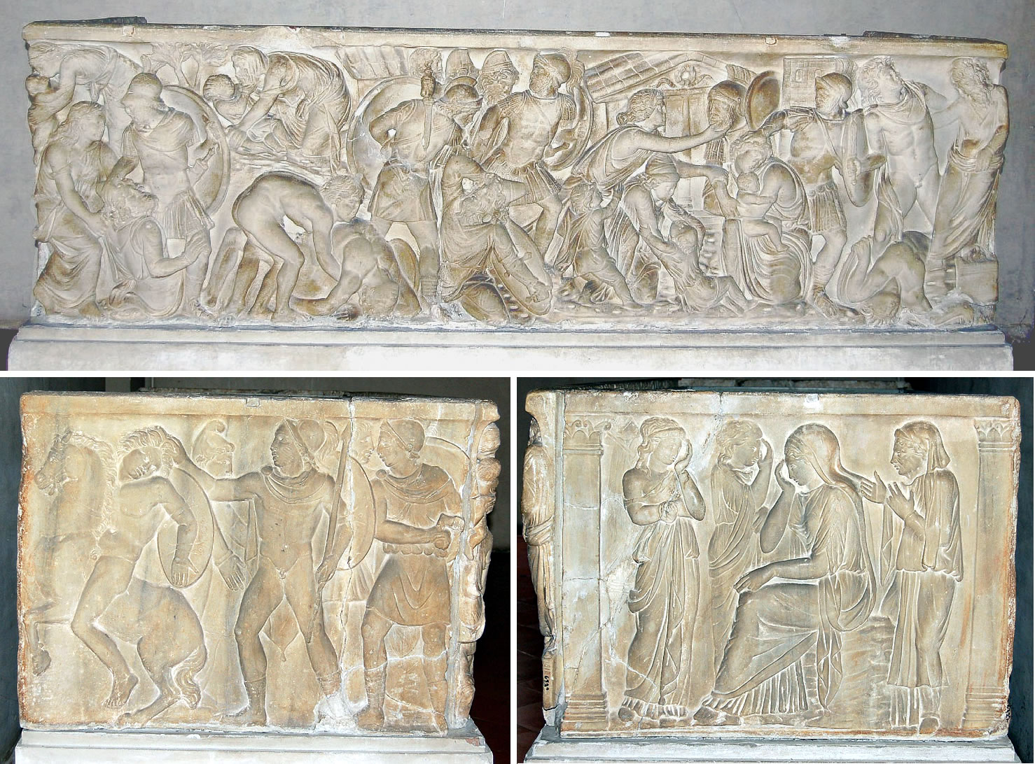 Sides of the famous sarcophagus known as 'The Sack of Troy'