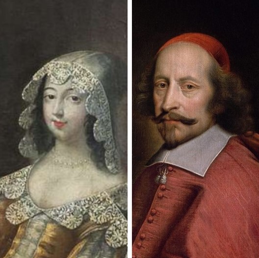 Portraits of the young Maria Giovanna Battista of Savoy-Nemours and cardinal Jules Mazarin (c. 1660) by Pierre Mignard I (1612–1695)