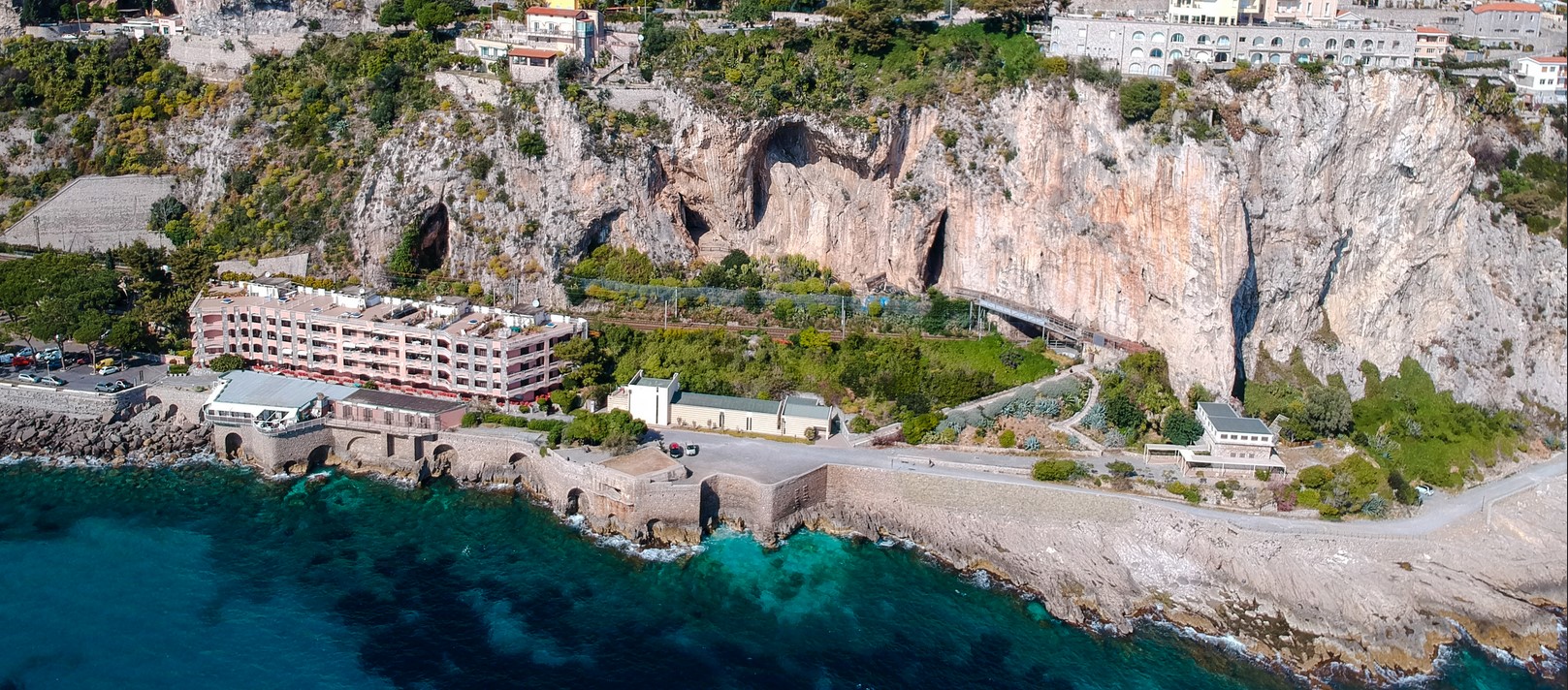 View of area Balzi Rossi caves.
