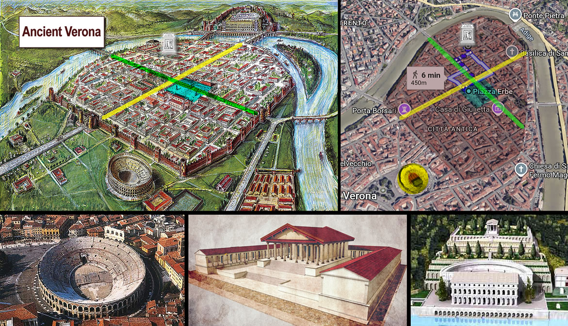 Ancient Verona on modern city