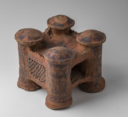 Terracotta censer (30 BCE – 395 CE) resembling a Roman military camp (castrum) - Egyptian Museum, Turin
