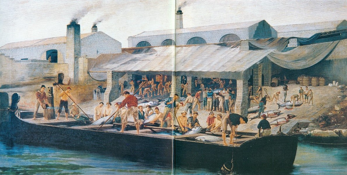 The Tonnara of Favignana by Antonio Varni (1841–1908), 1876.